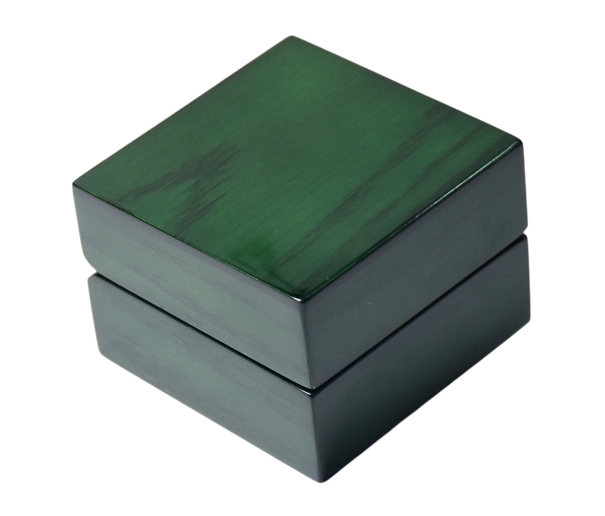 Green Wooden Lamination Jewellery Box For Ring.
