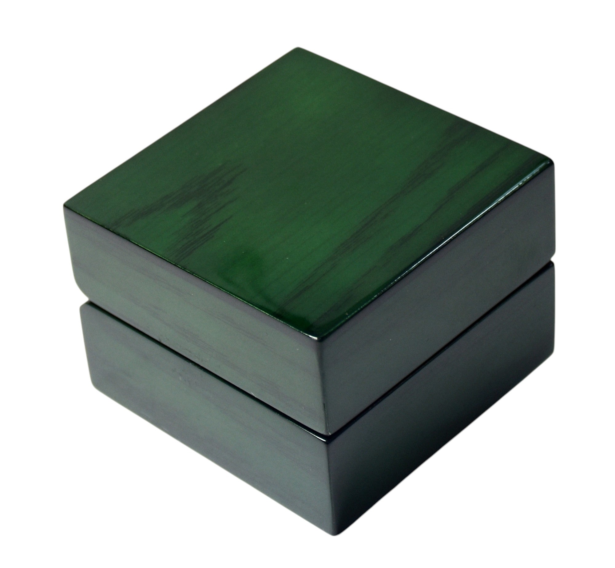 Green Wooden Lamination Jewellery Box For Ring.