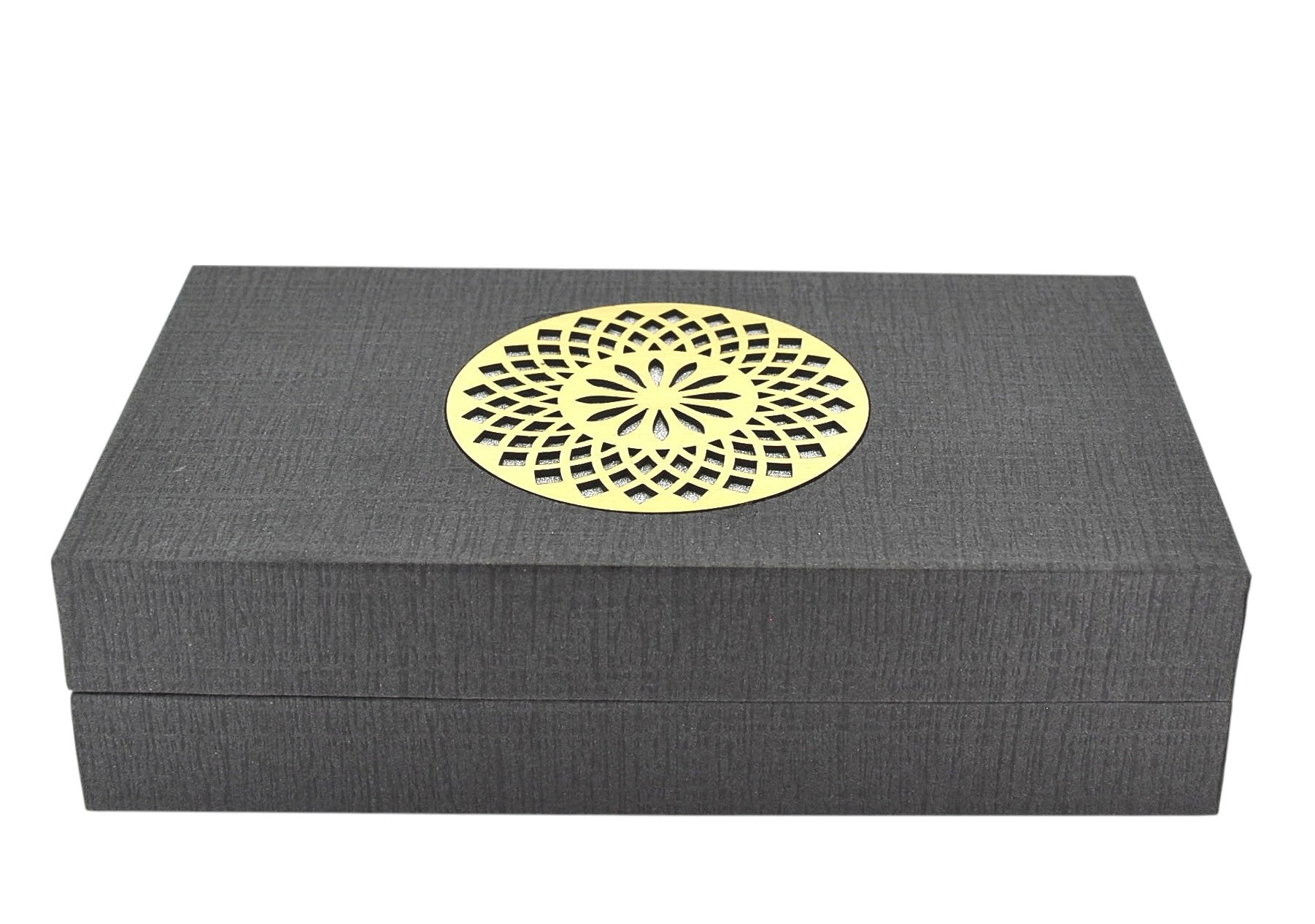 Grey Jewellery Box With Laser Cut Design & LED Light.
