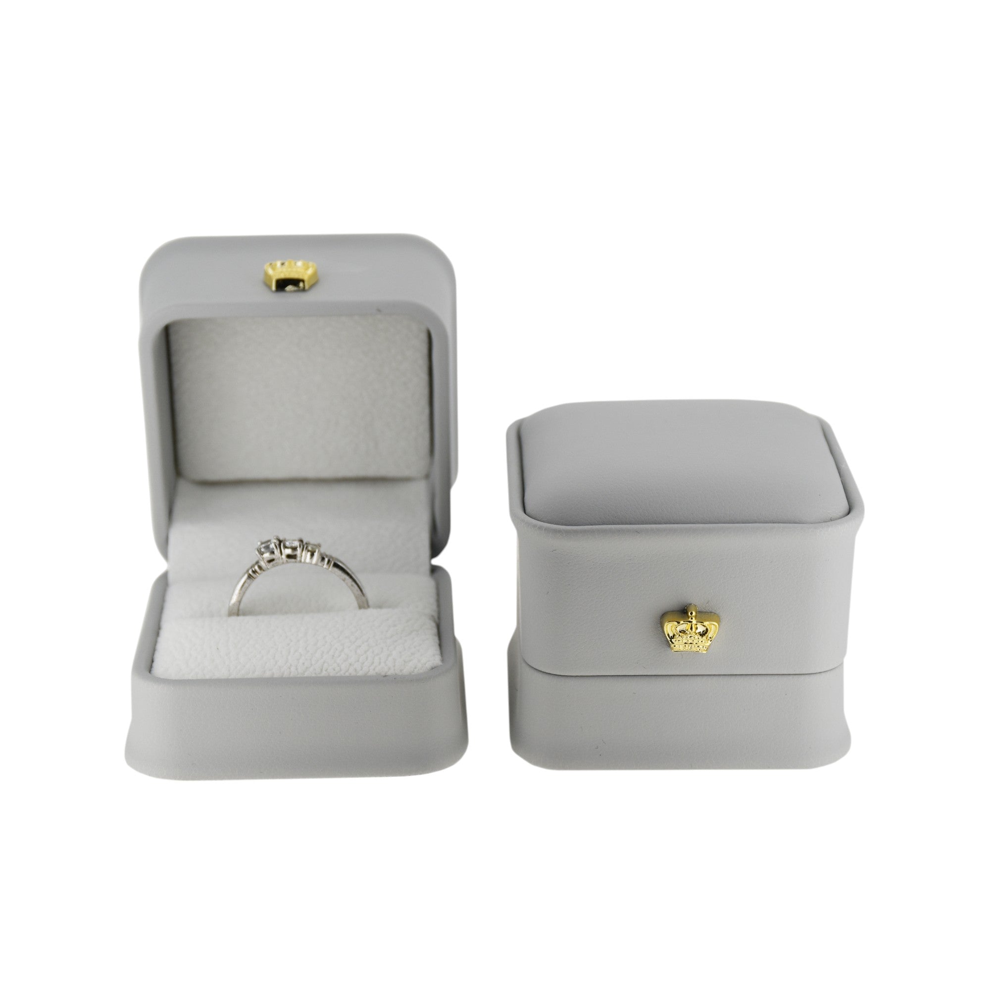 Designer PU Jewellery Box With Golden Button For Ring.