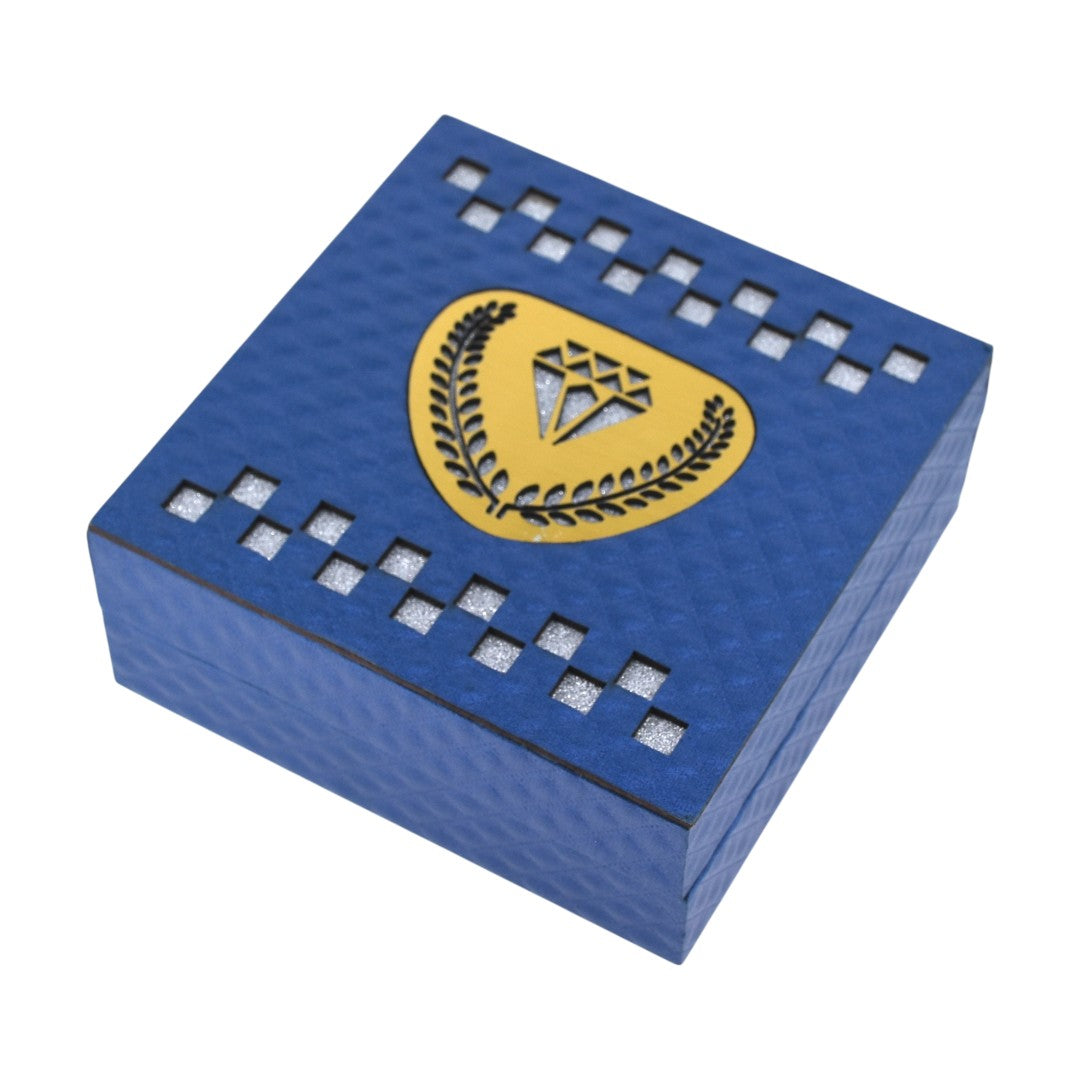 Blue Jewellery Box With Laser Cut Design & LED Light.