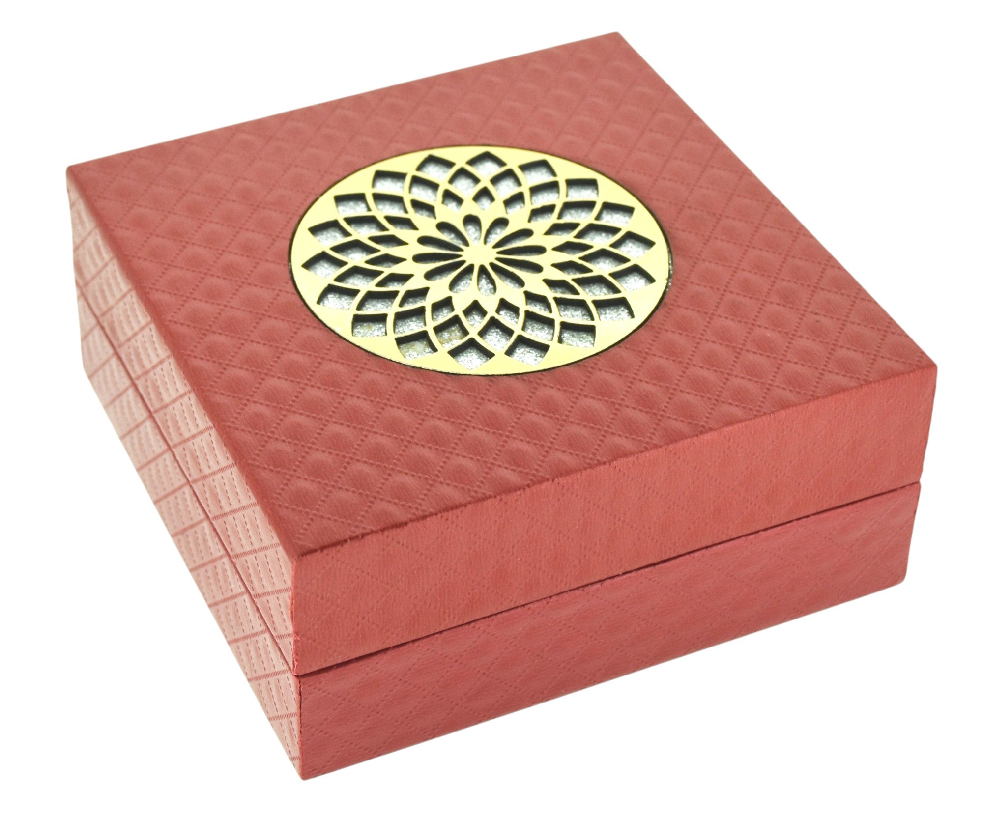 New Red Jewellery Box With Laser Cut Design & LED Light.