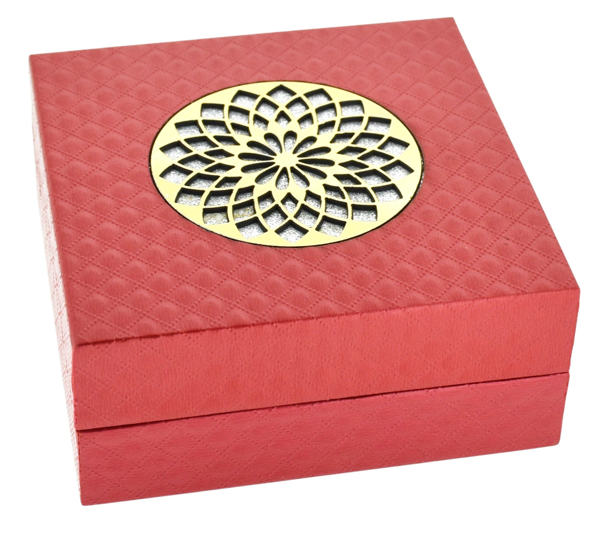 New Red Jewellery Box With Laser Cut Design & LED Light.