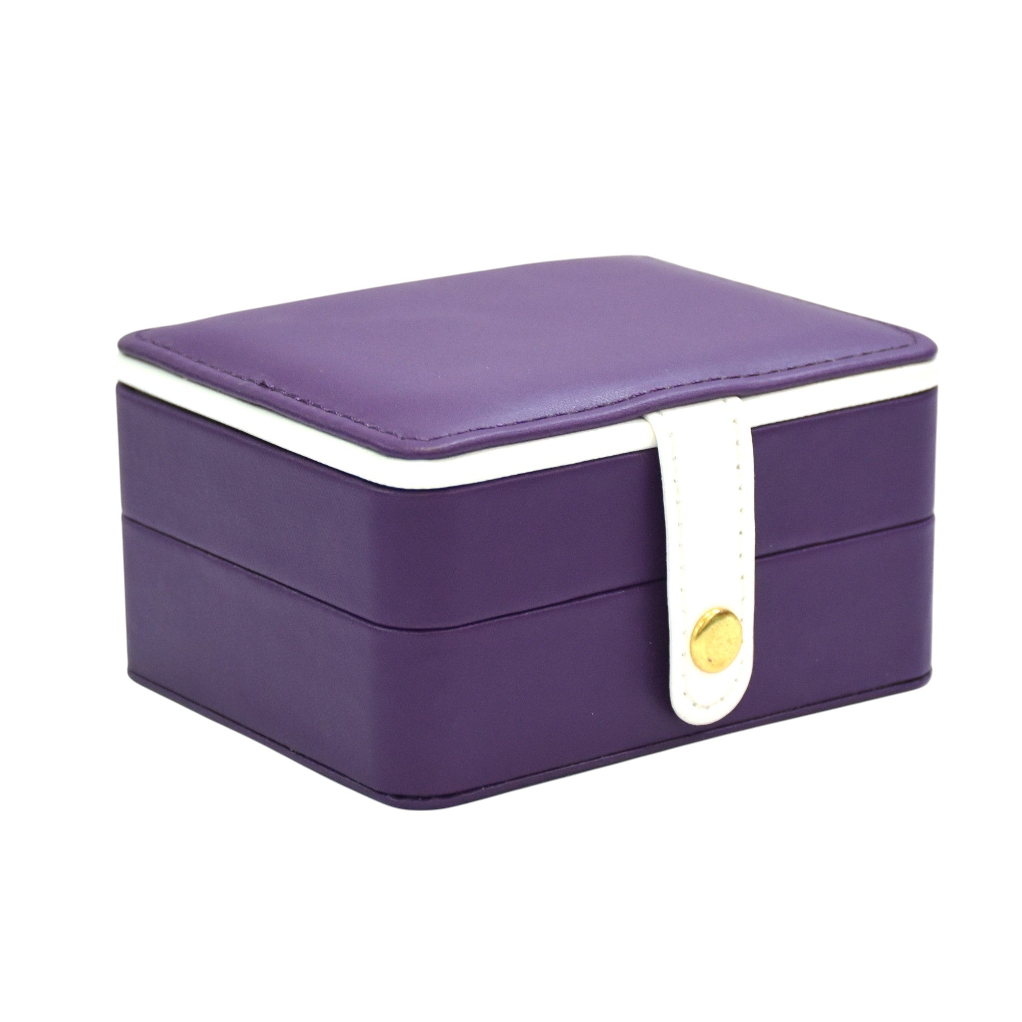 Two Layered Round Portable Jewellery Organiser with Mirror.