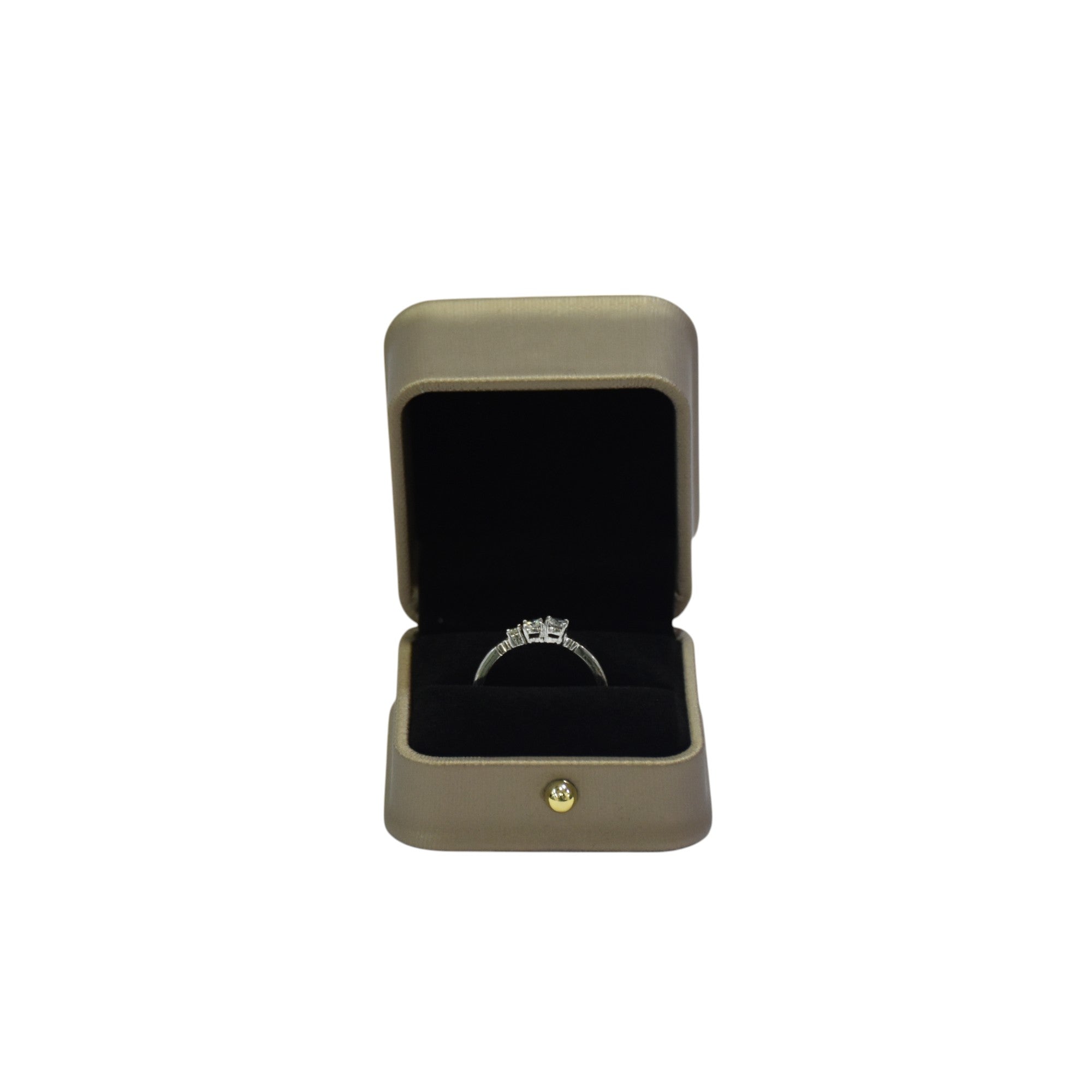 Designer PU Jewellery Box With Golden Button For Ring.