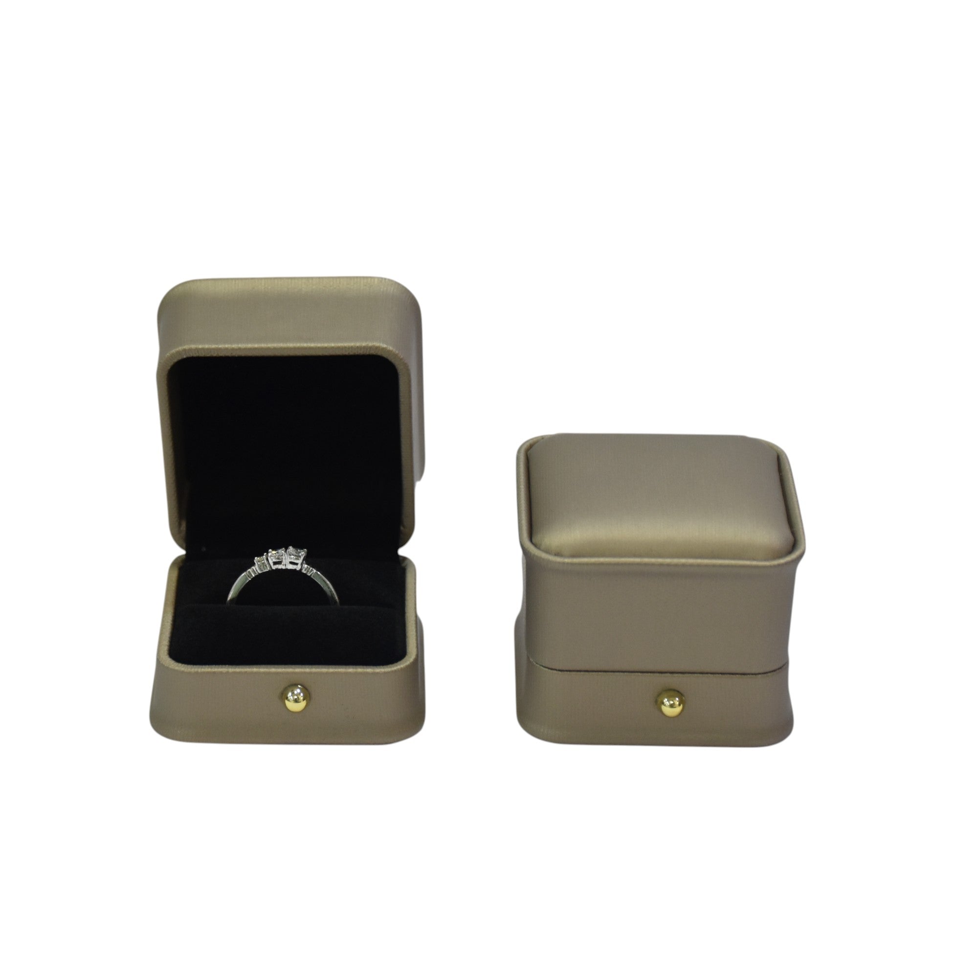 Designer PU Jewellery Box With Golden Button For Ring.