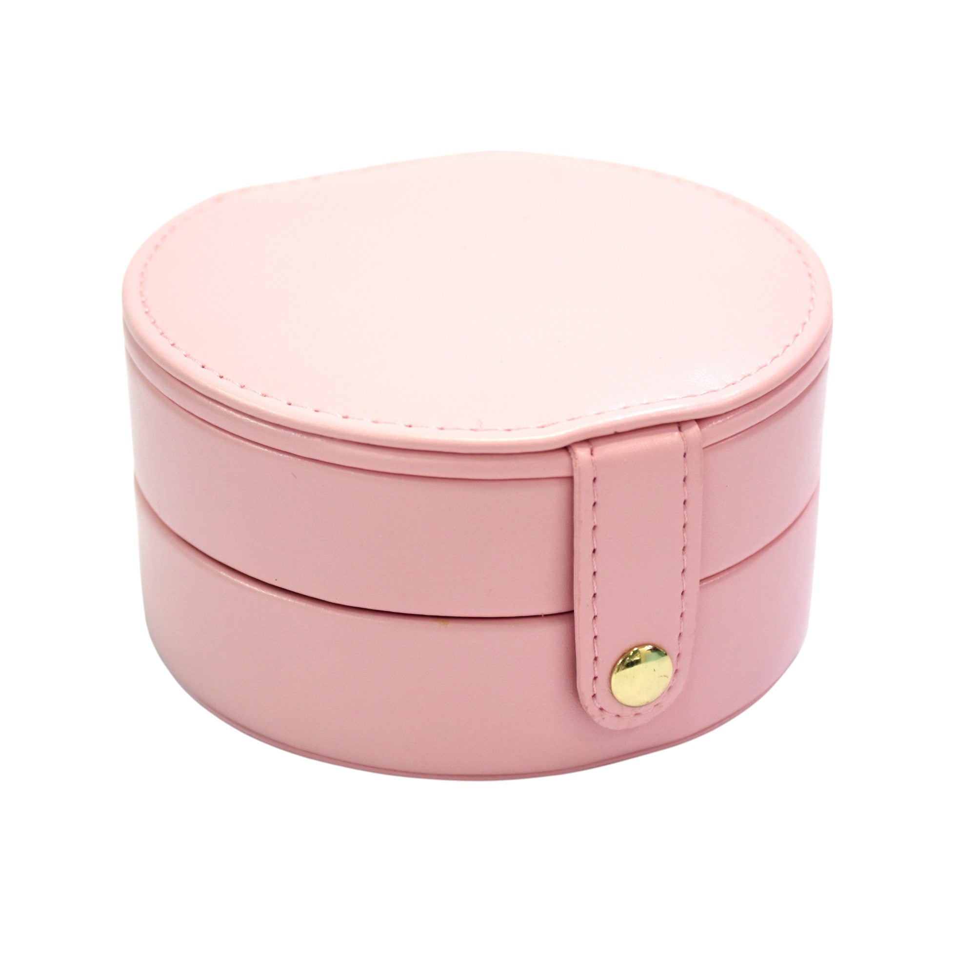 Two Layered Round Portable Jewellery Organiser with Mirror.
