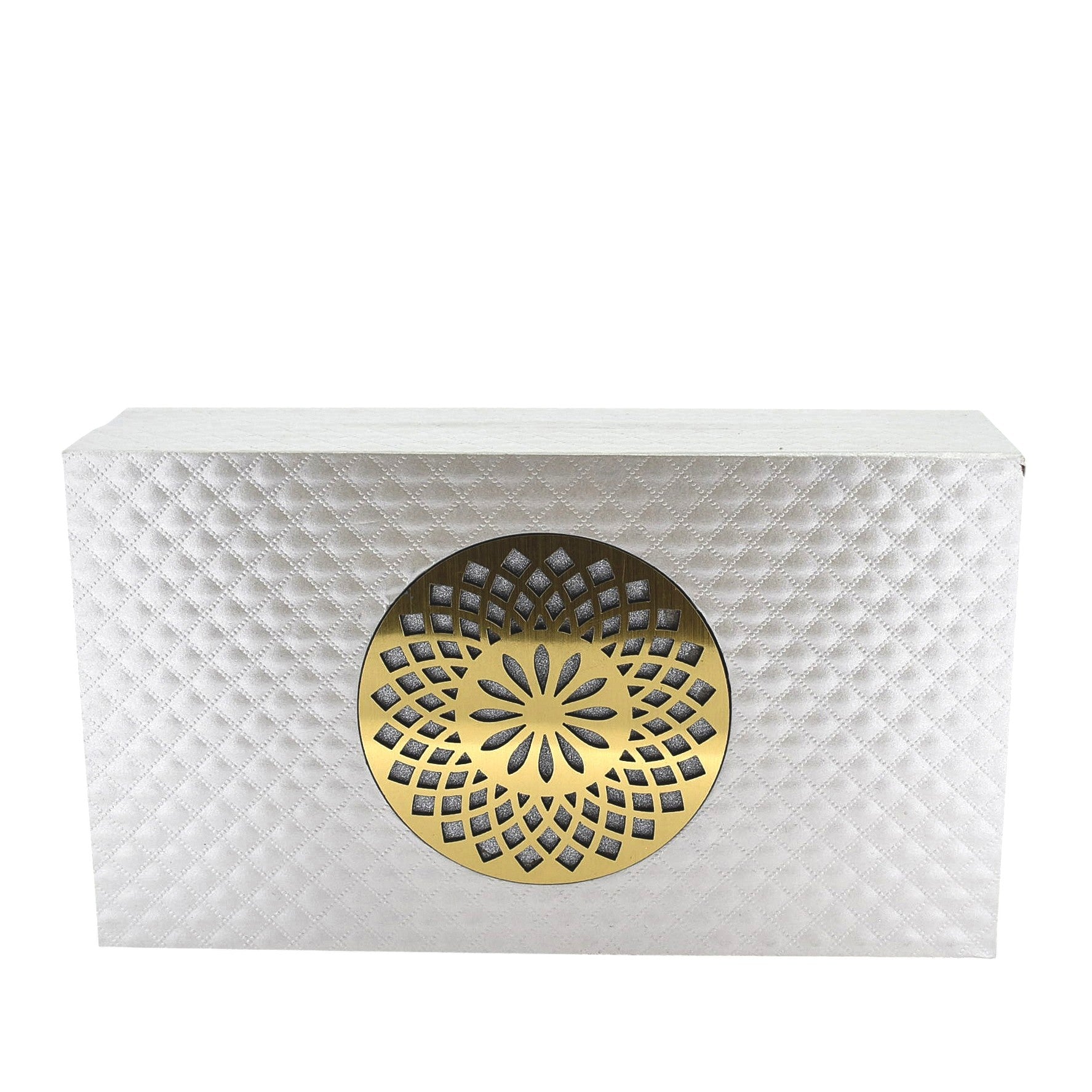 White Jewellery Box With Laser Cut Design & LED Light.