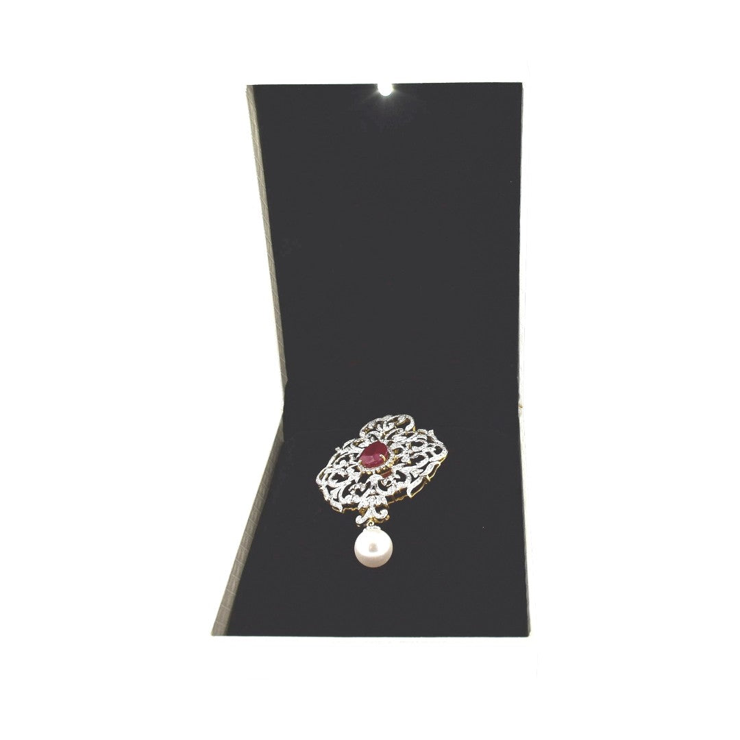 White Jewellery Box With Laser Cut Design & LED Light.