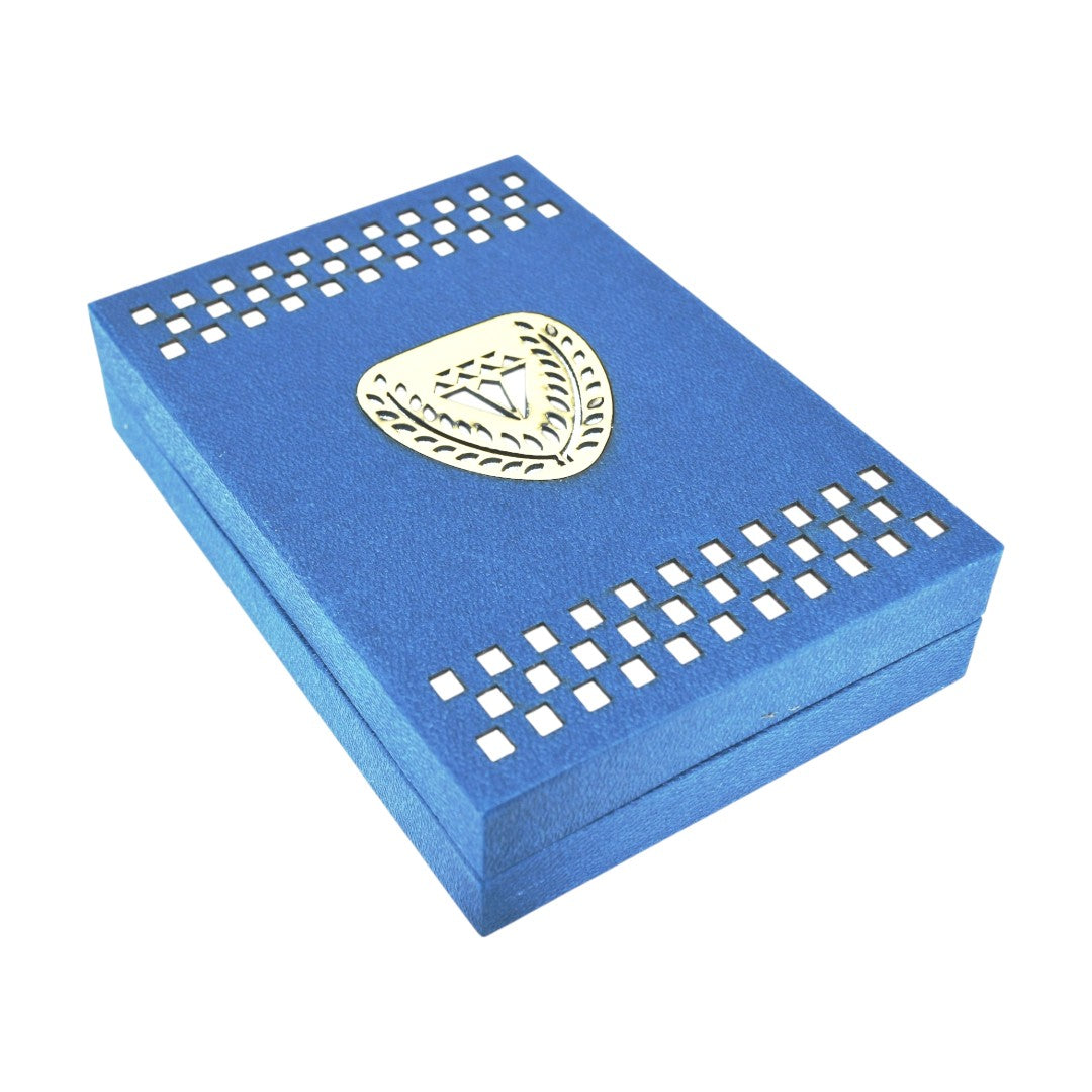 Blue Jewellery Box With Laser Cut Design & LED Light.