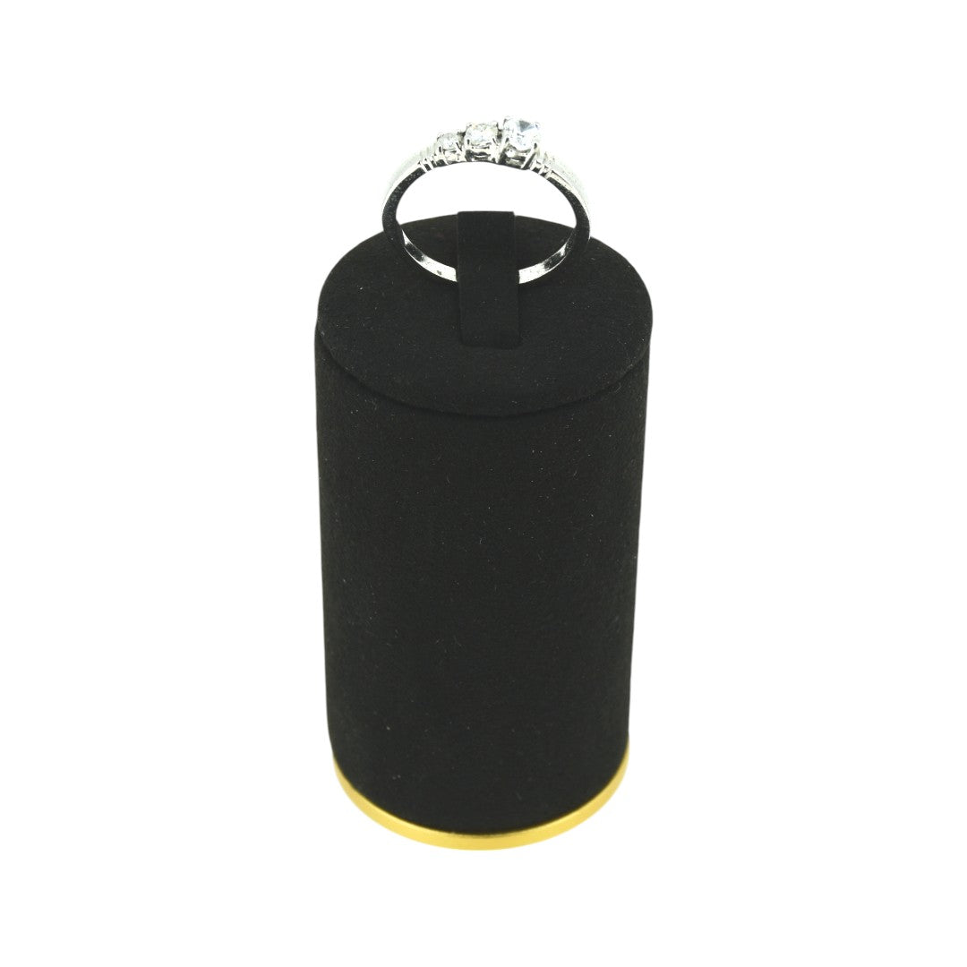 Elegant Gold Brass & Black Suede Jewellery Display Stands.
