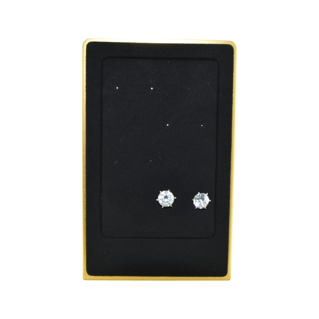 Elegant Gold Brass & Black Suede Jewellery Display Stands.