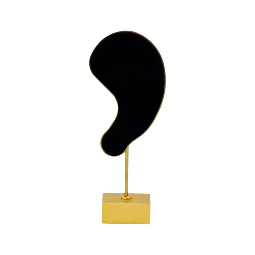 Elegant Gold Brass & Black Suede Jewellery Display Stands.