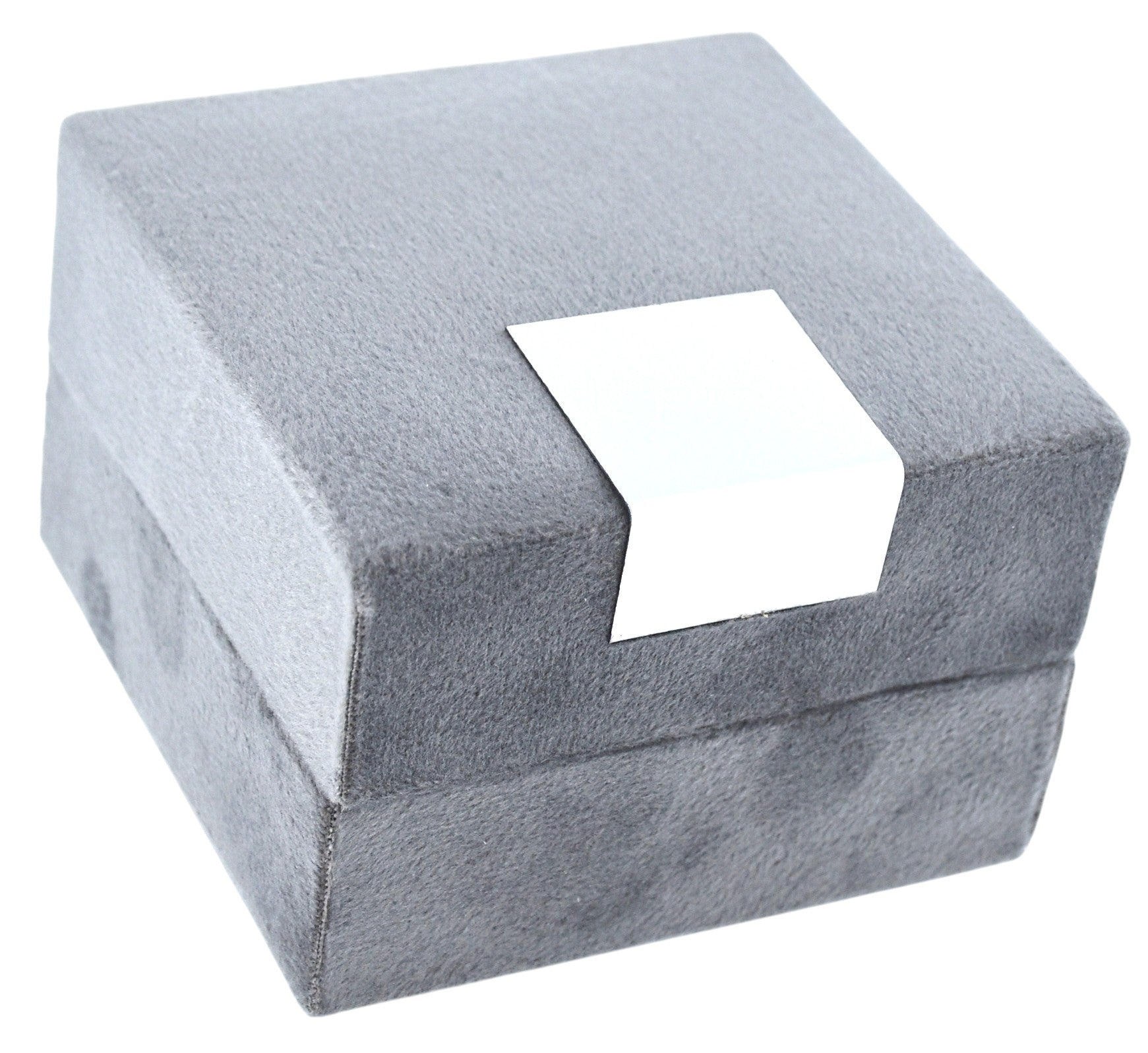 Grey Velvet Jewellery Box With Metal Plate & LED Light.