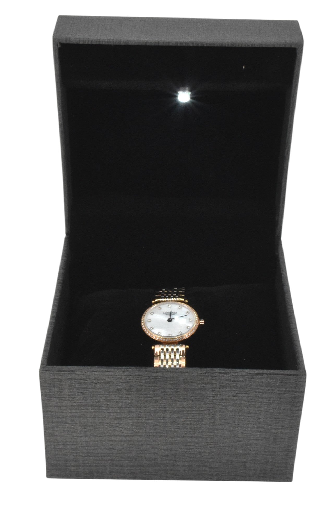 Grey Jewellery Box With Laser Cut Design & LED Light.
