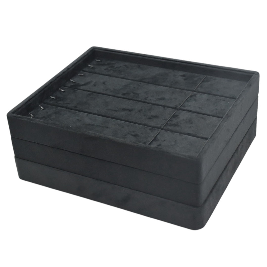 12 Slots Black Suede Jewellery Display Tray (10x12x1.5)