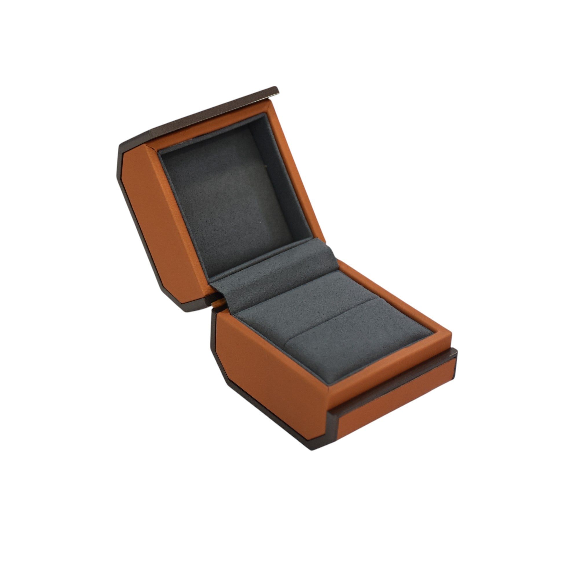 Designer Wooden Jewelry Box For Ring With Grey Interior 2.75x2.25x2.5"