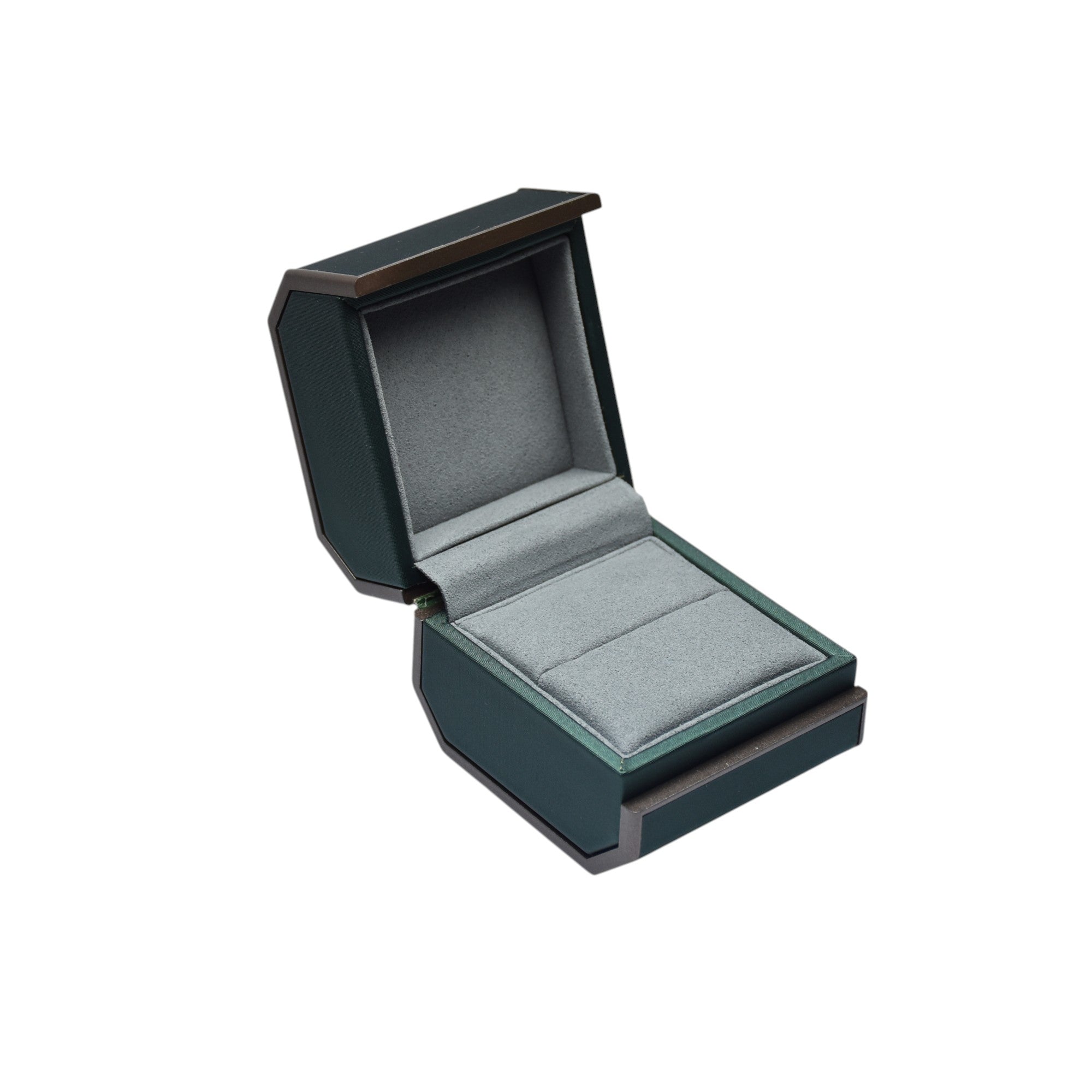 Designer Wooden Jewelry Box For Ring With Grey Interior 2.75x2.25x2.5"