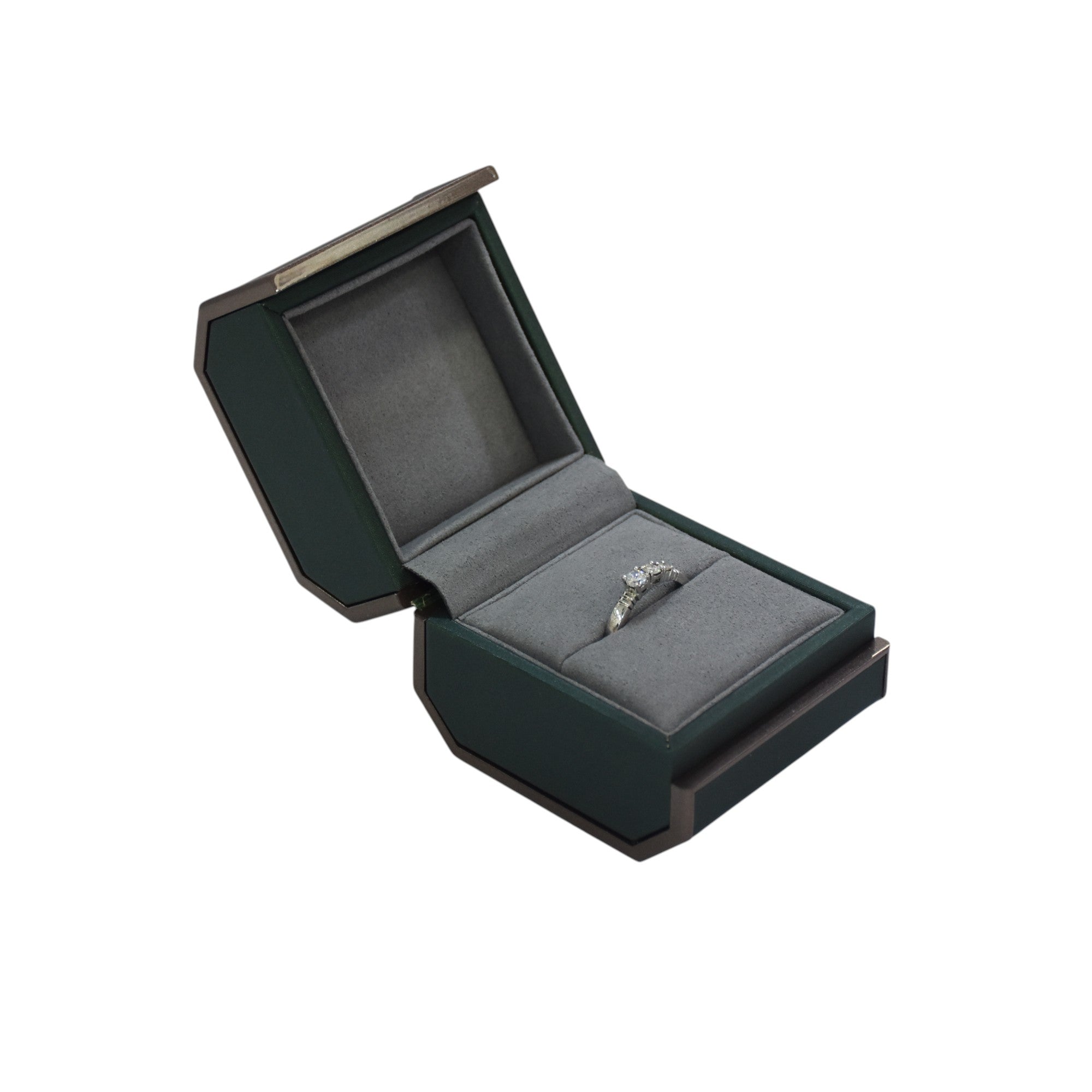 Designer Wooden Jewellery Box With Grey Interior.