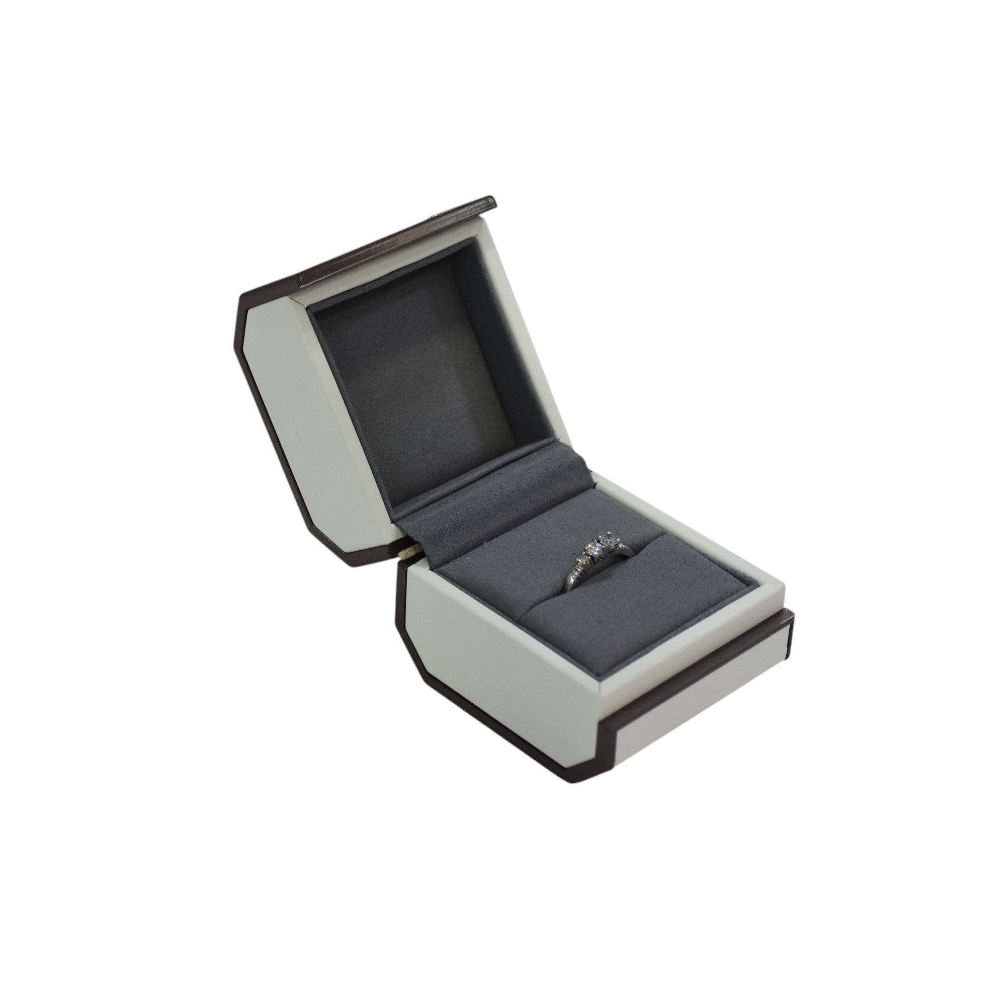Designer Wooden Jewellery Box With Grey Interior.